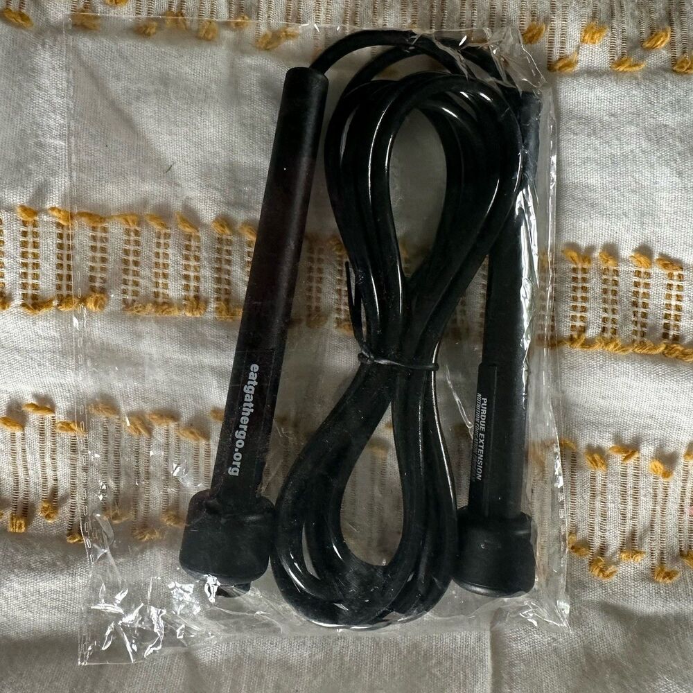 Purdue Black w/ Plastic Handles Speed Skipping Jump Rope Exercise Jumping